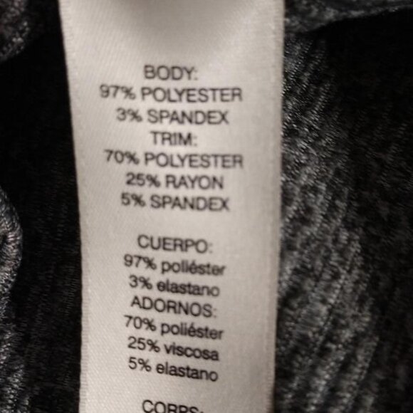 Chico's Sheath Dress - Scoop Neck, Gray/Black Ribbed - Size 0- Short Sleeve - Picture 6 of 8